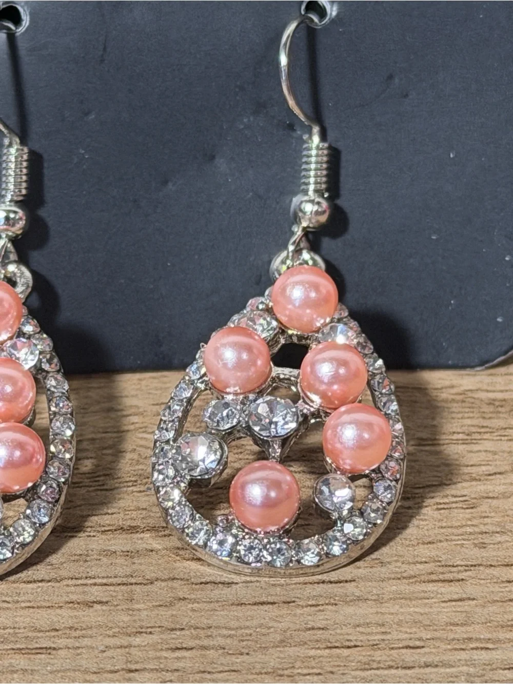 Paparazzi Coral Pearl Teardrop Dangle Earrings